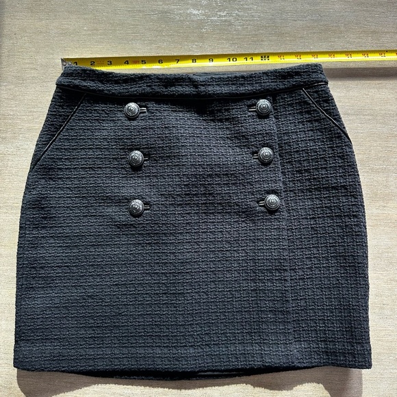 White House Black Market Textured Black Mini Skirt - Picture 4 of 10